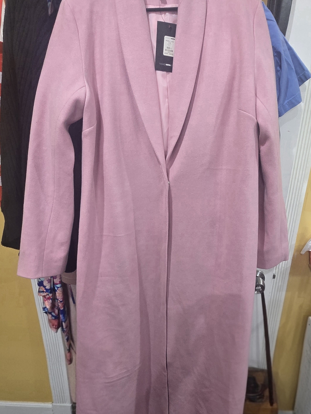 Fashion Nova Dusty Pink Long 1 Snap Button With Side Slits..